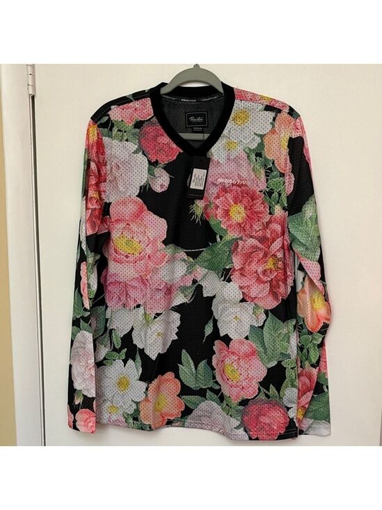 Primitive Tops - Primitive Skateboarding Floral Long Sleeve Mesh Top - Pink & Black